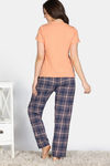 Zivame Checkered Charm Flannel Pyjama Set - Medieval Blue — thumbnail 4